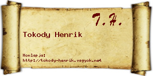 Tokody Henrik névjegykártya